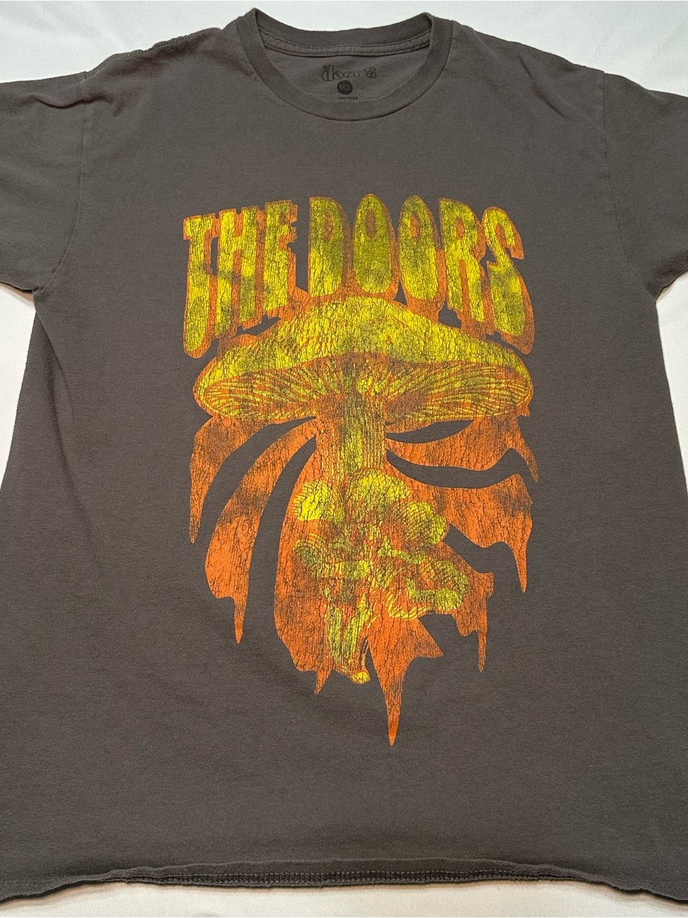 The Doors Psychedelic Mushroom Graphic Band T-Shirt Faded Gray M